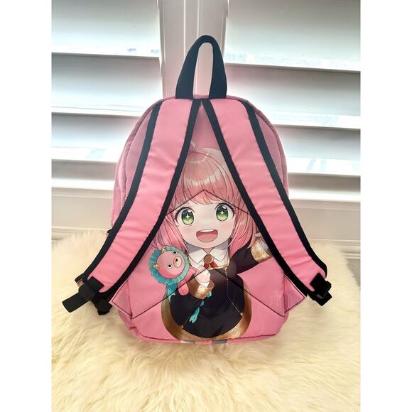 SPY×FAMILY Anya Forger Cosplay Anime Comic Bags Backpack Pink With Pouch/ Charm main image 5